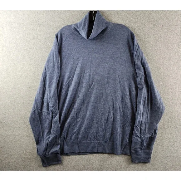 The Men's Store at Bloomingdale's Zegna Baruffa Wool Sweater Mens XXL Denim Blue - Picture 1 of 14